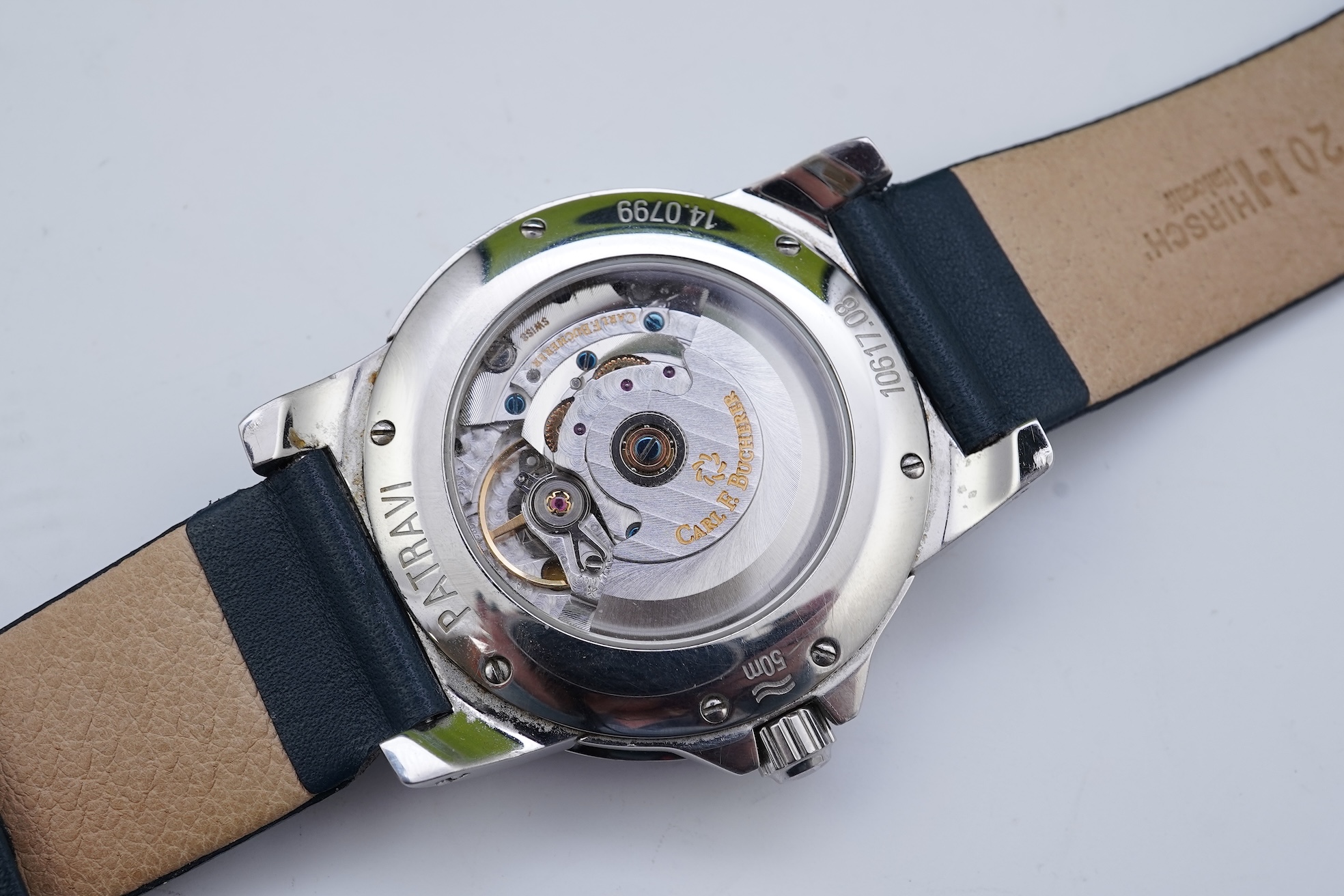 A gentleman's recent stainless steel Carl F. Bucherer Patravi Automatic wrist watch
